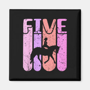 Pferdeschlitten 5. Geburtstag Reiten Magnet