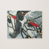 Pferdeschlitten-Bell-Ring - Percheron Pferdeteam Puzzle (Horizontal)