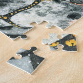 Pferdeschlitten-Bell-Ring - Percheron Pferdeteam Puzzle (Seite)