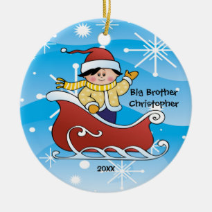 Pferdeschlitten-Bruder-Weihnachtsverzierung Keramik Ornament
