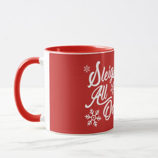 PFERDESCHLITTEN-DEN GANZEN TAG WEIHNACHTSgeschenk Tasse (Links)