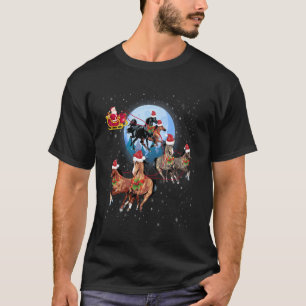 Pferdeschlitten Fahrender Weihnachtsmann Xmas Pfer T-Shirt