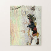 Pferdeschlitten-Fahrmalerei-Puzzlespiel Puzzle (Vertikal)