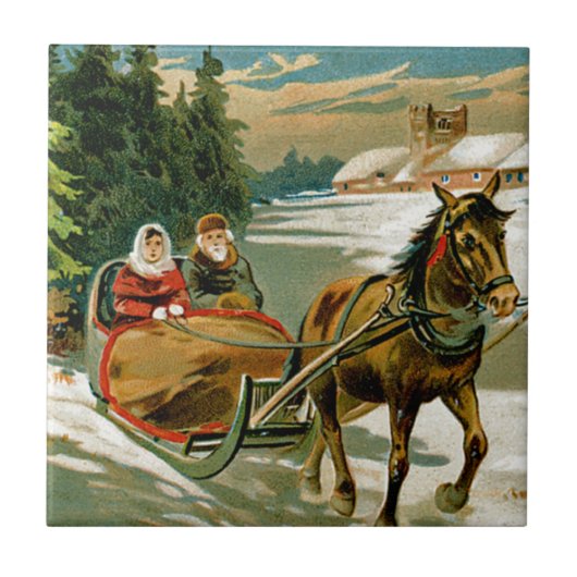 Pferdeschlitten-Fahrt Fliese (Vorderseite)