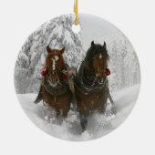 Pferdeschlitten-Fahrt Keramikornament (Hinten)