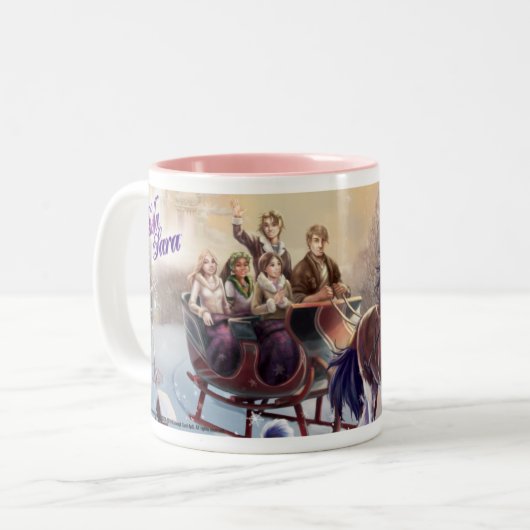 Pferdeschlitten-Fahrt Zweifarbige Tasse (Vorderseite Links)