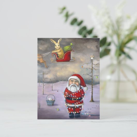 Pferdeschlitten Jacker Feiertagspostkarte (Stehend Vorderseite)