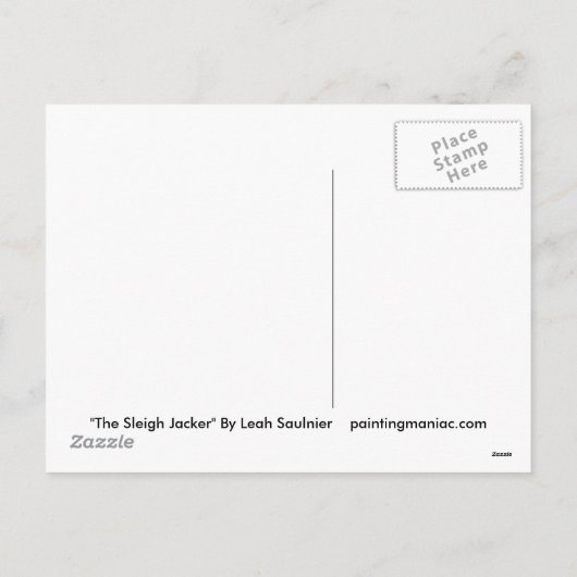 Pferdeschlitten Jacker Feiertagspostkarte (Rückseite)