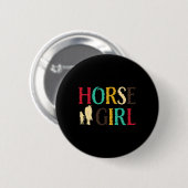 Pferdeschlitten - Niedliche Farbenfrohe Retro Reit Button (Vorne & Hinten)