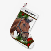 Pferdeschlitten Pferd Reitpferd Niedliches Pferdep Kleiner Weihnachtsstrumpf (Vorderansicht (hängend))