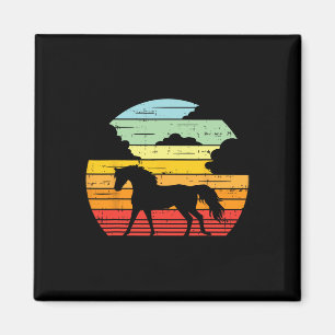 Pferdeschlitten Retro Reitsport Reittiere Magnet