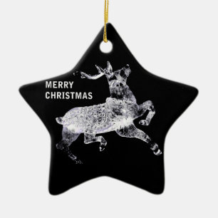 Pferdeschlittenabziehvorrichtungsweihnachten GCU Keramikornament