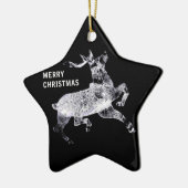 Pferdeschlittenabziehvorrichtungsweihnachten GCU Keramikornament (Links)