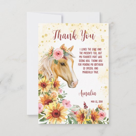 Pferdeschlittenblumen Geburtstag Dankeschön Dankeskarte (Vorderseite)