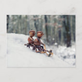 Pferdeschlittenfahrt auf der Postkarte (Vorderseite)