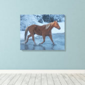 Pferdeschlittenfahrt im Winter auf Hideout Ranc Leinwanddruck (Insitu (Holzboden))