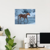 Pferdeschlittenfahrt im Winter auf Hideout Ranc Poster (Heimbüro)