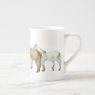 Pferdeschlittenfreundschaft Got Ihren Rücken Vinta Porzellantasse