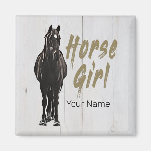 Pferdeschlittengeschenk für Vintage Reitfreunde Magnet
