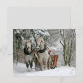 Pferdeschlittenkarte Postkarte (Vorne/Hinten)