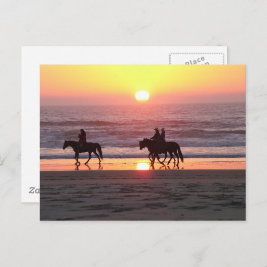 Pferdeschlittenkarte Postkarte (Vorne/Hinten)