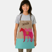 Pferdeschlittenmädchen kochen personalisiertes Han Schürze (Insitu)