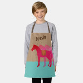 Pferdeschlittenmädchen kochen personalisiertes Han Schürze (Getragen)