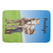 Pferdeschlittenreiten - Die Wiese ist personalisie Badematte (Vorderseite)