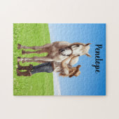 Pferdeschlittenreiten - Die Wiese ist personalisie Puzzle (Horizontal)