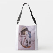 Pferdeschlittenstute auf einer Seite und in Tragetaschen Mit Langen Trägern (Rückseite)