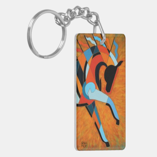 Pferdeschlüsselkette oder Schlüsselring, SunDancer Schlüsselanhänger (Vorderseite links)