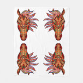 Pferdeschmuck bunt Cowgirl braun, weiß rot Fleecedecke (Vorderseite)