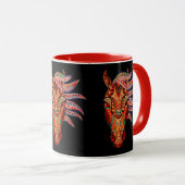 Pferdeschmuck bunt cowgirl schwarz braun rot tasse (VorderseiteRechts)