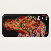 Pferdeschmuck Mosaik aussehen bunt cowgirl schwarz Case-Mate iPhone Hülle (Rückseite (Horizontal))