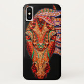 Pferdeschmuck Mosaik aussehen bunt cowgirl schwarz Case-Mate iPhone Hülle (Rückseite)