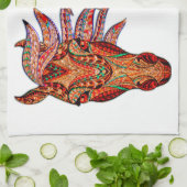 Pferdeschmuck Mosaik farbenfrohe cowgirl Reiter Geschirrtuch (Gefaltet)