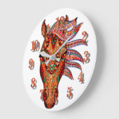 Pferdeschmuck Mosaik farbenfrohe cowgirl Reiter Große Wanduhr (Winkel)