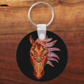 Pferdeschmuck Mosaik farbenfrohe cowgirl Reiter Schlüsselanhänger (Vorderseite)