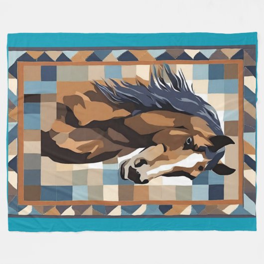 Pferdeschuh Fleecedecke (Vorderseite (Horizontal))