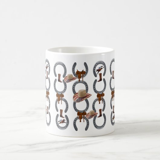 Pferdeschuh Sattel Cowboy Tasse (Mittel)