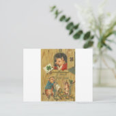 Pferdeschuh und Schweine Postkarte (Stehend Vorderseite)