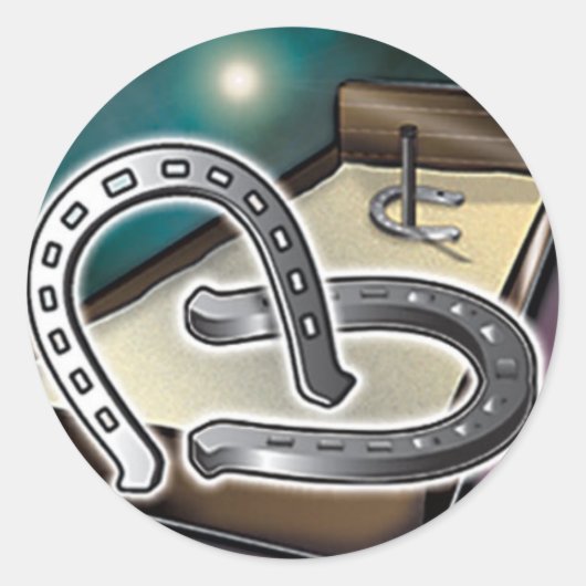 Pferdeschuhe Runder Aufkleber (Vorderseite)