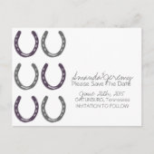 Pferdeschuhe Save the Date Ankündigungspostkarte (Vorderseite)