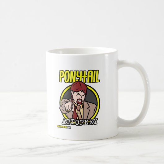 Pferdeschwanz-Rechtsanwalts-Logo Kaffeetasse (Rechts)