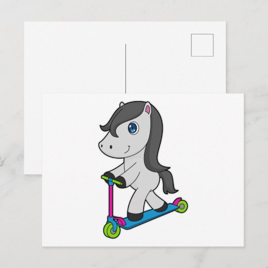 PferdeScooter Postkarte (Vorne/Hinten)