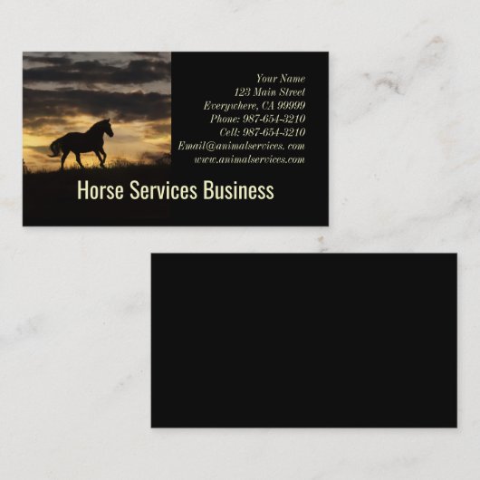 Pferdeservice oder Boarding Visitenkarte (Vorne/Hinten)