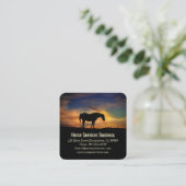 Pferdeservice oder Pferdefuhrfahrzeug Quadratische Visitenkarte (Stehend Vorderseite)