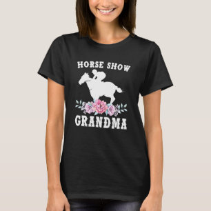 Pferdeshow Oma Blumen Reitsport Großmutter T-Shirt