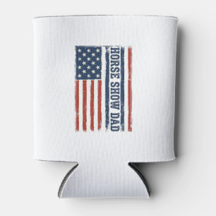 Pferdeshow-Vater-Amerikanische-Flagge-Vintage-Shir Dosenkühler