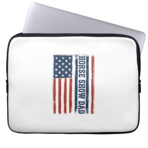 Pferdeshow-Vater Amerikanische Flagge Vintage-Shir Laptopschutzhülle